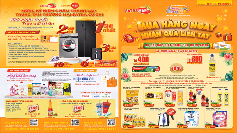Hệ thống bán lẻ SATRA thực hiện khuyến mãi lớn.