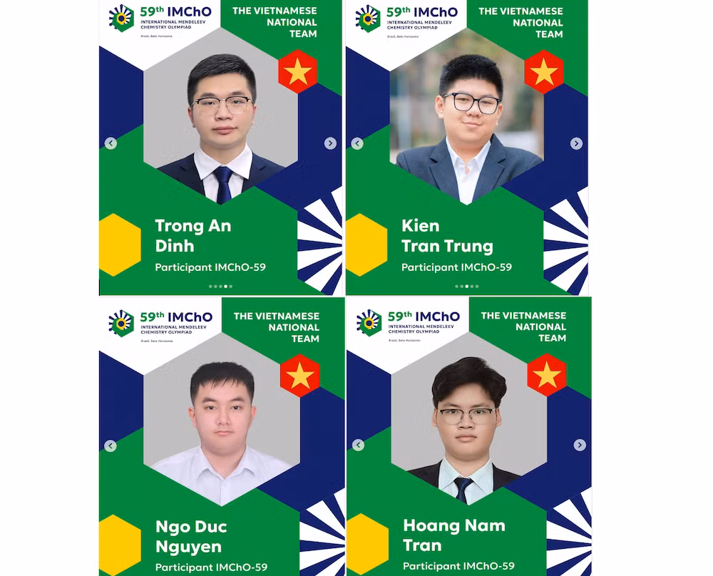 4 học sinh tham dự và đạt huy chương Olympic Hóa học quốc tế Mendeleev lần thứ 59. 4 học sinh tham dự và đạt huy chương Olympic Hóa học quốc tế Mendeleev lần thứ 59.