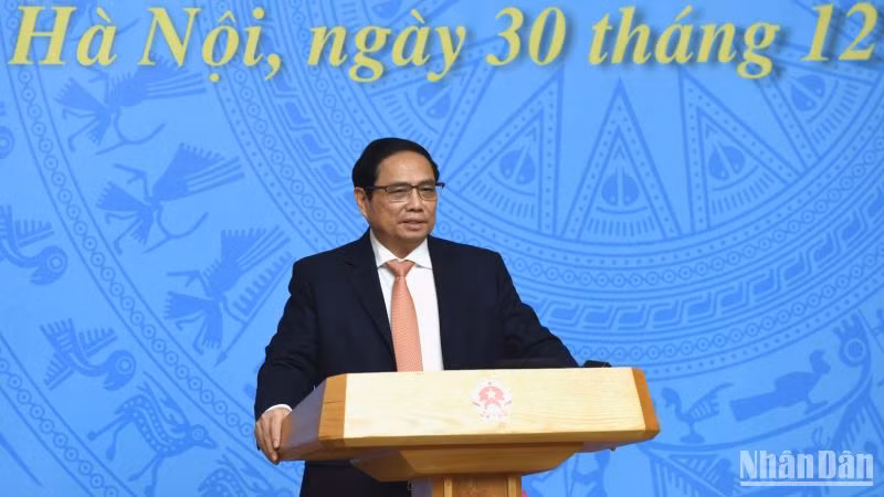 Thủ tướng Phạm Minh Chính phát biểu tại buổi gặp mặt.