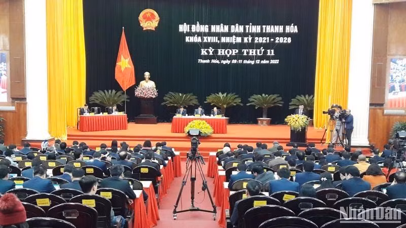 Quang cảnh kỳ họp Hội đồng nhân dân tỉnh Thanh Hóa.
