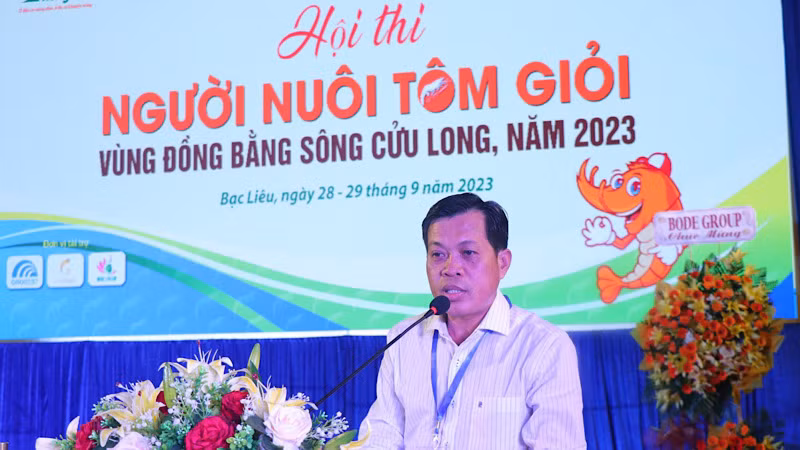Lãnh đạo Sở Nông nghiệp và Phát triển nông thôn tỉnh Bạc Liêu phát biểu tại hội thi.