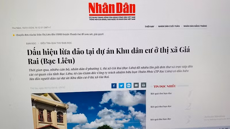 Trước đó, Báo Nhân Dân (báo in và báo điện tử) và Truyền hình Nhân Dân đã nêu dấu hiệu lừa đảo tại dự án này. Trước đó, Báo Nhân Dân (báo in và báo điện tử) và Truyền hình Nhân Dân đã nêu dấu hiệu lừa đảo tại dự án này.