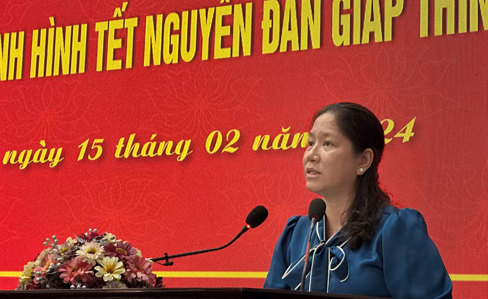 Chủ tịch Ủy ban nhân dân thành phố Bạc Liêu Lê Kim Thúy nêu quyết tâm cụ thể của địa phương ngay sau Tết nguyên đán. (Ảnh: TRỌNG DUY) Chủ tịch Ủy ban nhân dân thành phố Bạc Liêu Lê Kim Thúy nêu quyết tâm cụ thể của địa phương ngay sau Tết nguyên đán. (Ảnh: TRỌNG DUY)