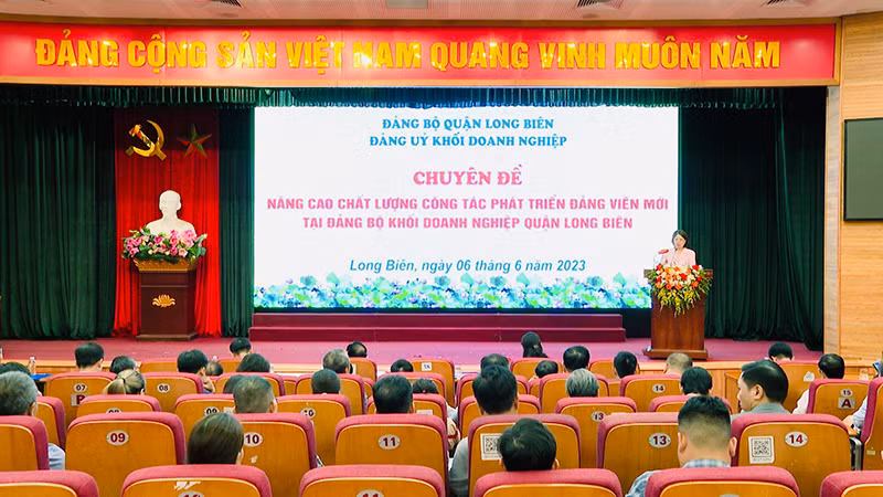 Triển khai Chuyên đề Nâng cao chất lượng công tác phát triển đảng viên mới tại Đảng bộ Khối doanh nghiệp quận Long Biên