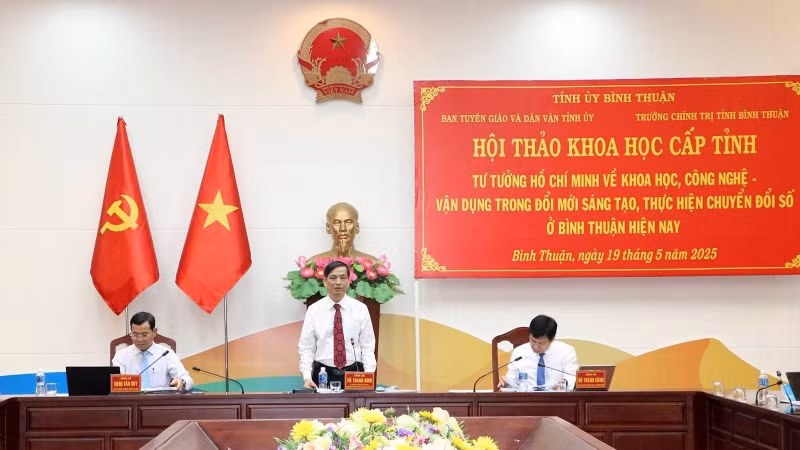 Hội thảo khoa học cấp tỉnh với chủ đề: “Tư tưởng Hồ Chí Minh về khoa học, công nghệ-Vận dụng trong đổi mới sáng tạo, thực hiện chuyển đổi số ở Bình Thuận hiện nay”.