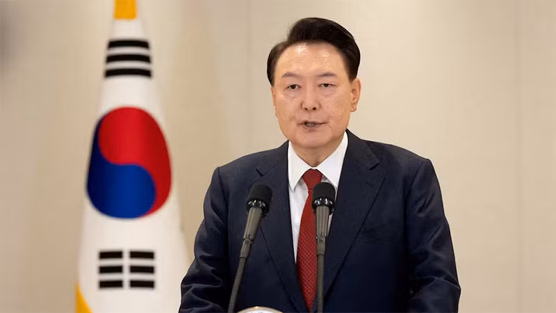 Tổng thống Hàn Quốc Yoon Suk Yeol phát biểu tại Văn phòng Tổng thống, Seoul, Hàn Quốc, ngày 12/12/2024. (Ảnh: Reuters)