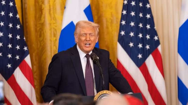 Tổng thống D.Trump trong một sự kiện tại Nhà Trắng hôm 24/3/2025. (Ảnh: Tân Hoa xã)