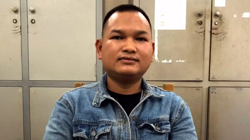 Đối tượng Đào Văn Yên tại cơ quan điều tra.