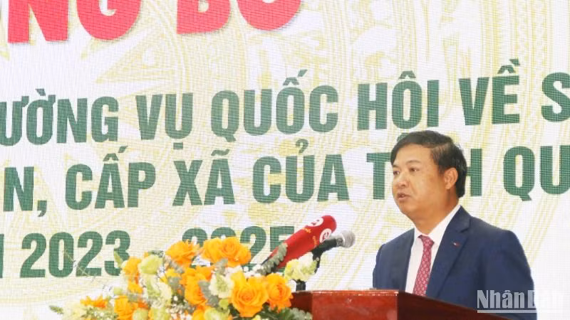 Bí thư Tỉnh ủy Lương Nguyễn Minh Triết phát biểu tại lễ công bố Bí thư Tỉnh ủy Lương Nguyễn Minh Triết phát biểu tại lễ công bố