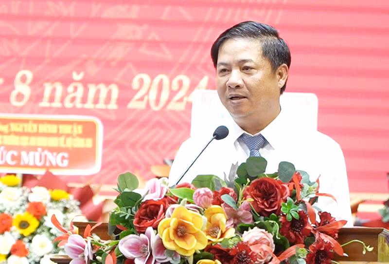 Bí thư Tỉnh ủy Quảng Nam Lương Nguyễn Minh Triết phát biểu tại buổi lễ.