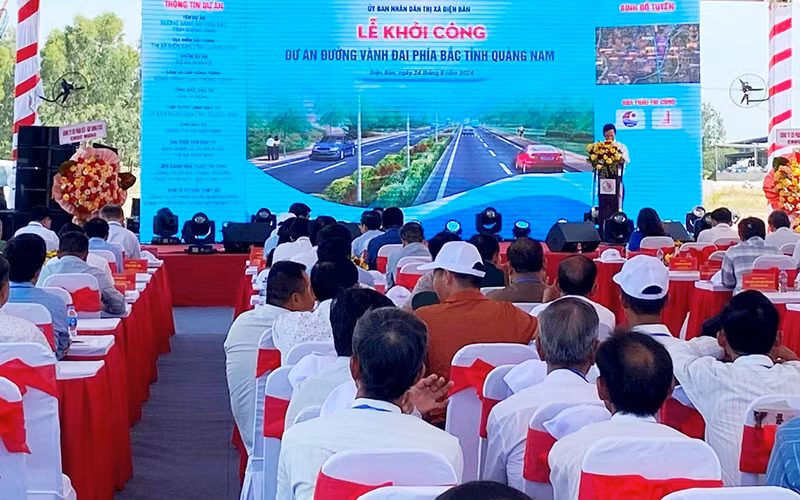 Quang cảnh lễ khởi công Dự án Đường vành đai phía bắc tỉnh Quảng Nam