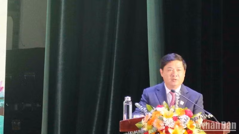 Bí thư Tỉnh ủy Quảng Nam Lương Nguyễn Minh Triết phát biểu tại buổi gặp mặt.