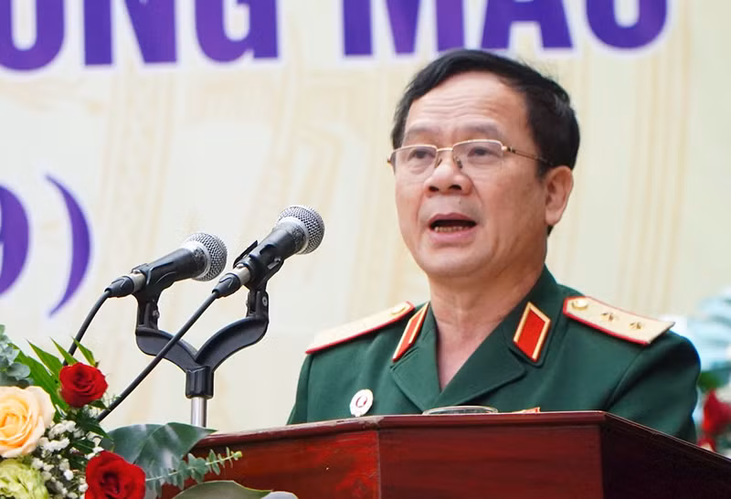 Trung tướng Khuất Việt Dũng, Phó Chủ tịch Hội Cựu chiến binh Việt Nam phát biểu chỉ đạo tại đại hội.