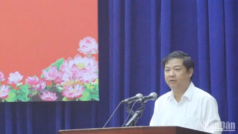 Bí thư Tỉnh ủy Quảng Nam Lương Nguyễn Minh Triết phát biểu tại hội nghị Tỉnh ủy lần thứ 19