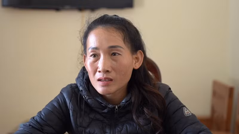 Đối tượng Quàng Thị Thích tại cơ quan công an.