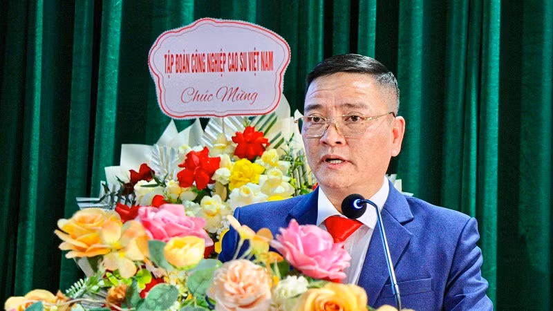 Ông Nguyễn Công Tám, Tổng Giám đốc Công ty cổ phần cao-su Điện Biên, thông tin về kết quả sản xuất, kinh doanh của công ty trong năm 2024.