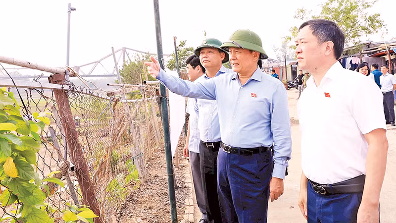 Trước phiên giải trình, các đoàn công tác của Hội đồng nhân dân thành phố Hà Nội đã tiến hành khảo sát thực địa tại nhiều khu vực bãi sông, ngoài đê sông Hồng, sông Đuống.