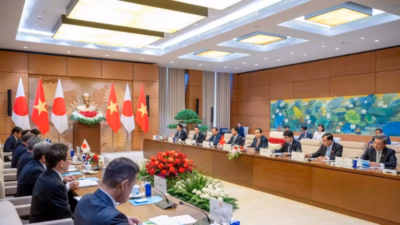 Quang cảnh hội kiến tại Nhà Quốc hội. (Ảnh: ĐĂNG ANH) Quang cảnh hội kiến tại Nhà Quốc hội. (Ảnh: ĐĂNG ANH)