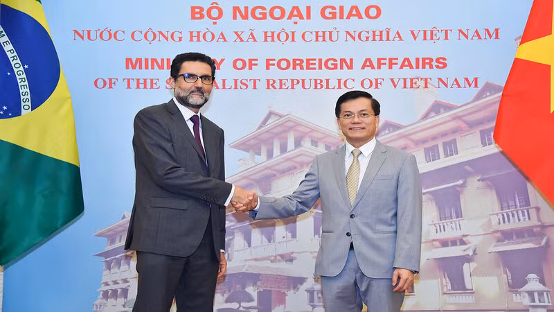 Thứ trưởng Ngoại giao Hà Kim Ngọc tiếp Thứ trưởng Ngoại giao Brazil. (Ảnh: Báo Thế giới và Việt Nam)