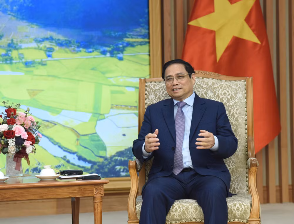 Thủ tướng Phạm Minh Chính phát biểu tại buổi tiếp.