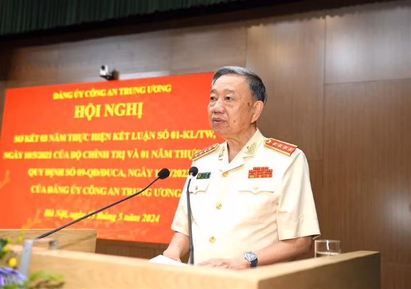 Bộ trưởng Tô Lâm phát biểu ý kiến kết luận hội nghị.