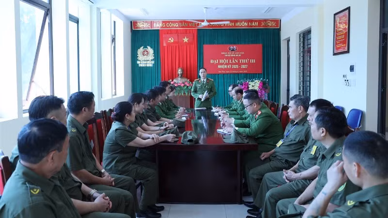 Công an xã Vạn Hòa triển khai nhiệm vụ công tác năm 2025.