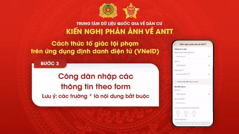 Bước 3: Chọn "kiến nghị, phản ánh về an ninh trật tự.