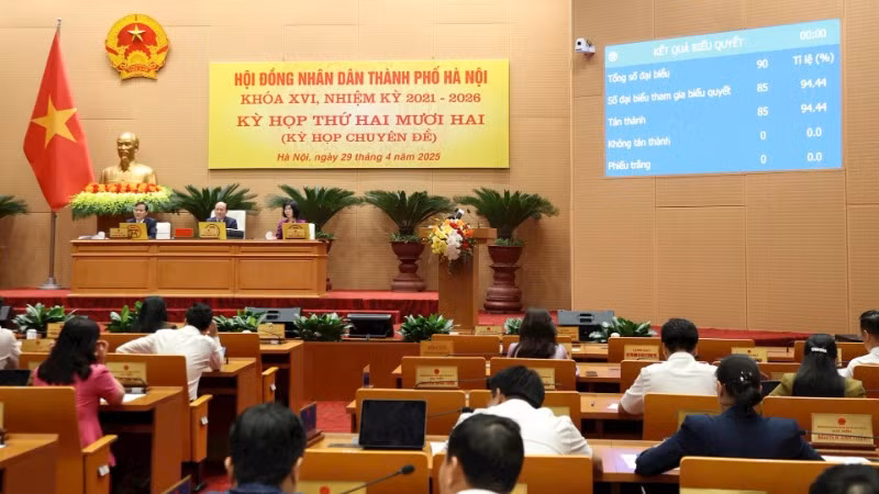 Kỳ họp thứ 22 của Hội đồng nhân dân thành phố Hà Nội. 