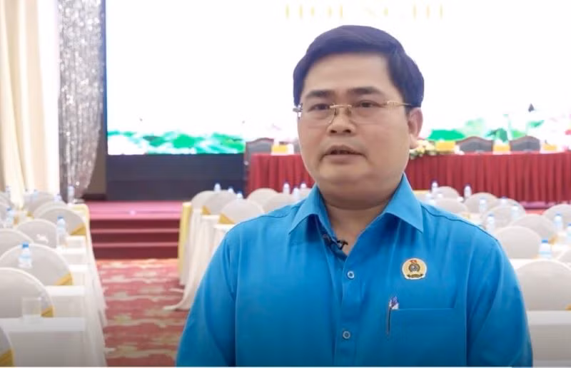Chủ tịch Liên đoàn Lao động tỉnh Nam Định Hoàng Đình Trung.