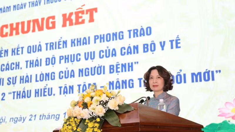 Thứ trưởng Bộ Y tế Nguyễn Thị Liên Hương phát biểu chỉ đạo tại Hội thi. Thứ trưởng Bộ Y tế Nguyễn Thị Liên Hương phát biểu chỉ đạo tại Hội thi.