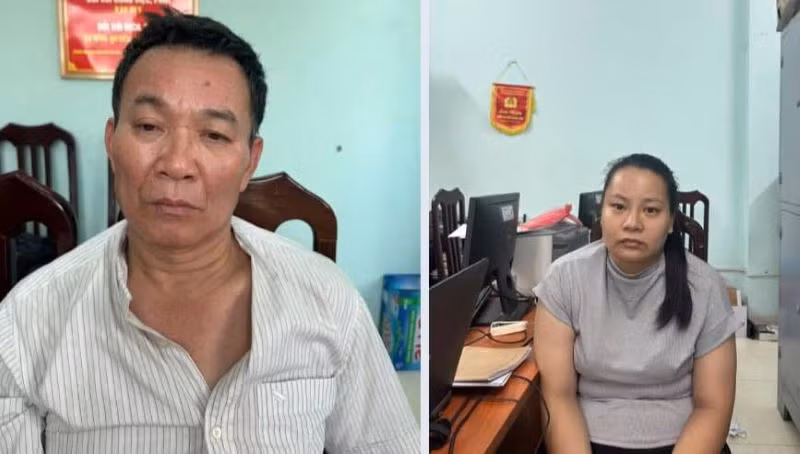 Các đối tượng tại cơ quan Công an.
