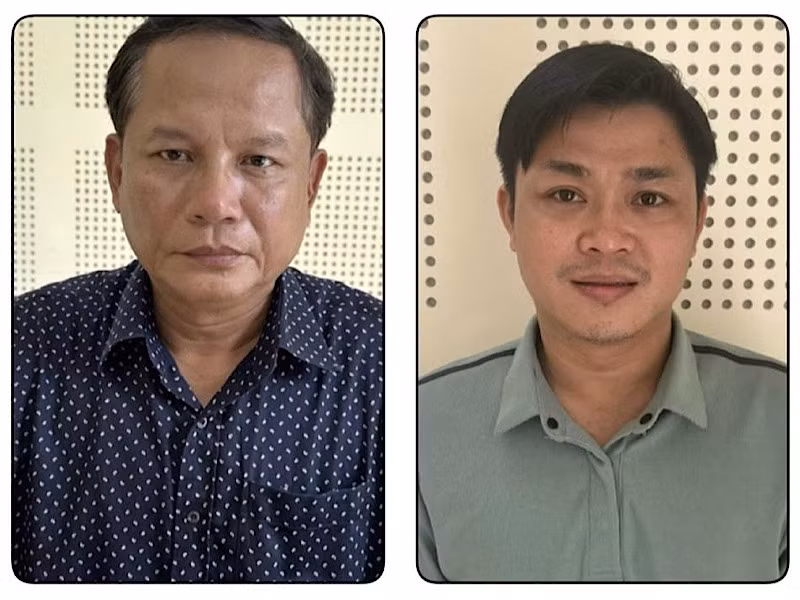 Hai bị can Đinh Tiến Dũng và Nguyễn Tấn Long ( từ trái qua). Hai bị can Đinh Tiến Dũng và Nguyễn Tấn Long ( từ trái qua).