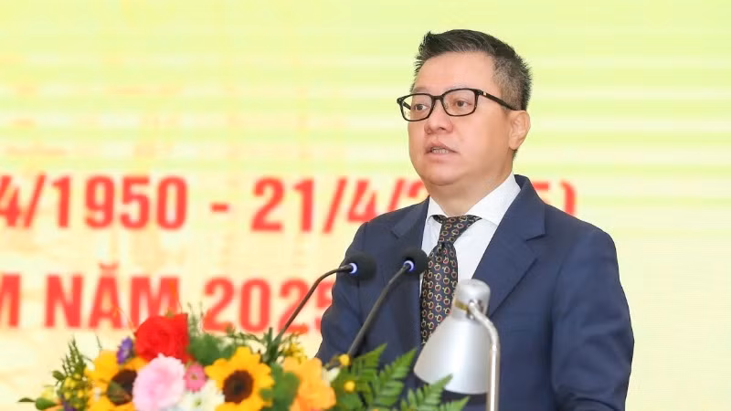 Chủ tịch Hội Nhà báo Việt Nam Lê Quốc Minh phát biểu khai mạc.