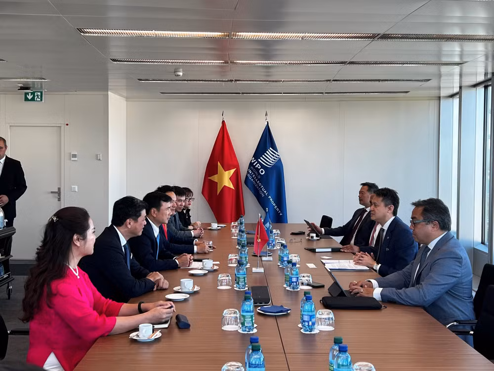 Thứ trưởng Bùi Thế Duy chào xã giao Tổng Giám đốc WIPO Daren Tang. Thứ trưởng Bùi Thế Duy chào xã giao Tổng Giám đốc WIPO Daren Tang.