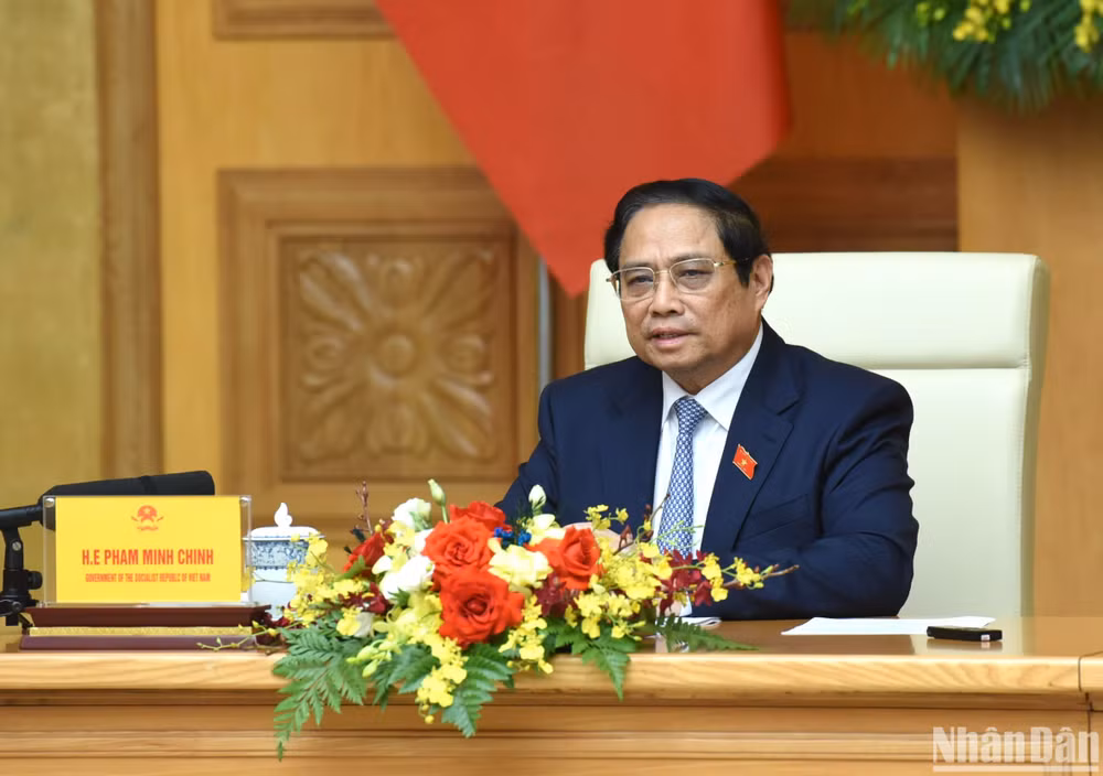 Thủ tướng Phạm Minh Chính phát biểu tại buổi tiếp các doanh nghiệp của Hội đồng Kinh doanh Hoa Kỳ-ASEAN. Thủ tướng Phạm Minh Chính phát biểu tại buổi tiếp các doanh nghiệp của Hội đồng Kinh doanh Hoa Kỳ-ASEAN.