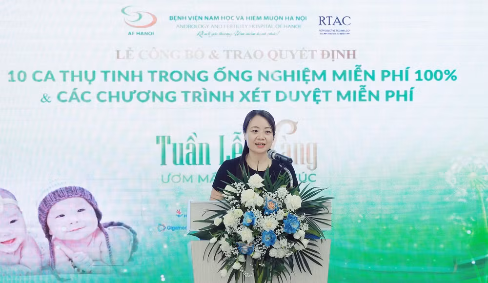 Thạc sĩ, bác sĩ Lê Thị Thu Hiền, Giám đốc chuyên môn Bệnh viện Nam học và Hiếm muộn Hà Nội.