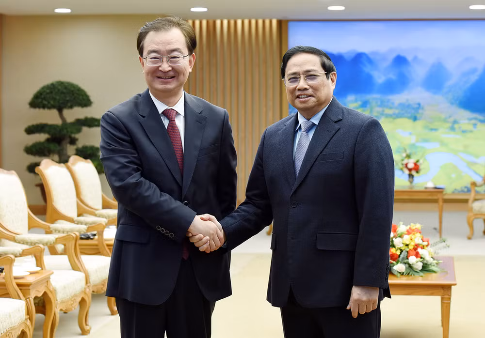 Thủ tướng Phạm Minh Chính tiếp đồng chí Vương Ninh, Ủy viên Trung ương Đảng Cộng sản Trung Quốc, Bí thư Tỉnh ủy Vân Nam. Thủ tướng Phạm Minh Chính tiếp đồng chí Vương Ninh, Ủy viên Trung ương Đảng Cộng sản Trung Quốc, Bí thư Tỉnh ủy Vân Nam.
