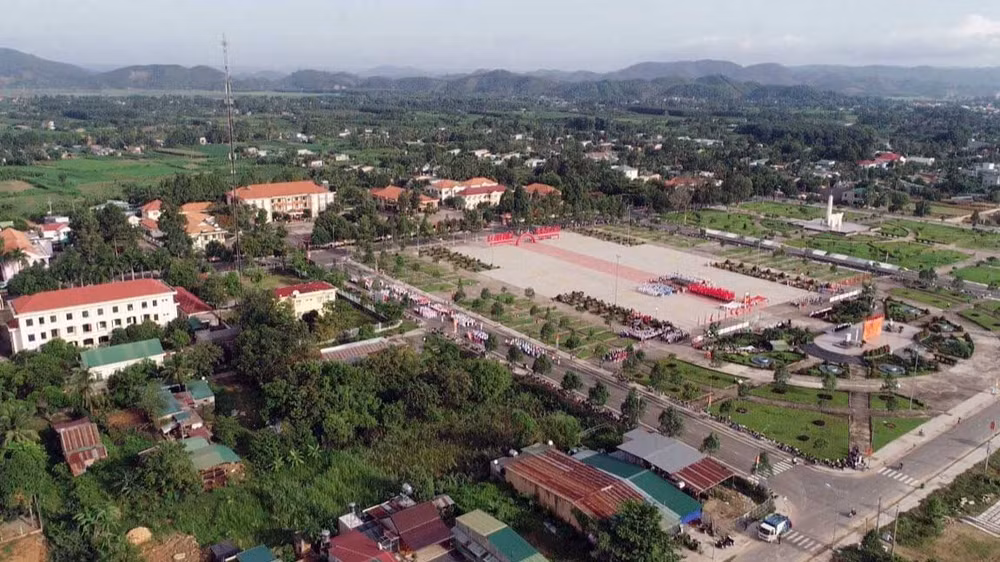 Một góc trung tâm huyện Cát Tiên.