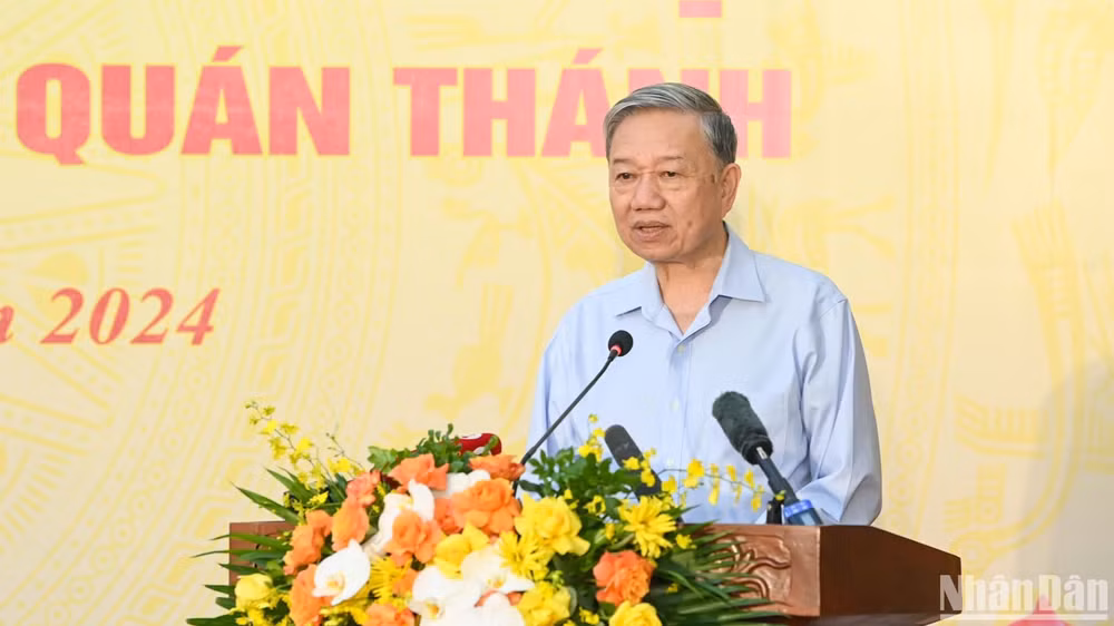 Tổng Bí thư Tô Lâm phát biểu tại Ngày hội Đại đoàn kết. (Ảnh: DUY LINH)