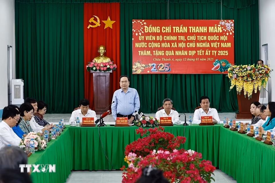Chủ tịch Quốc hội Trần Thanh Mẫn phát biểu.