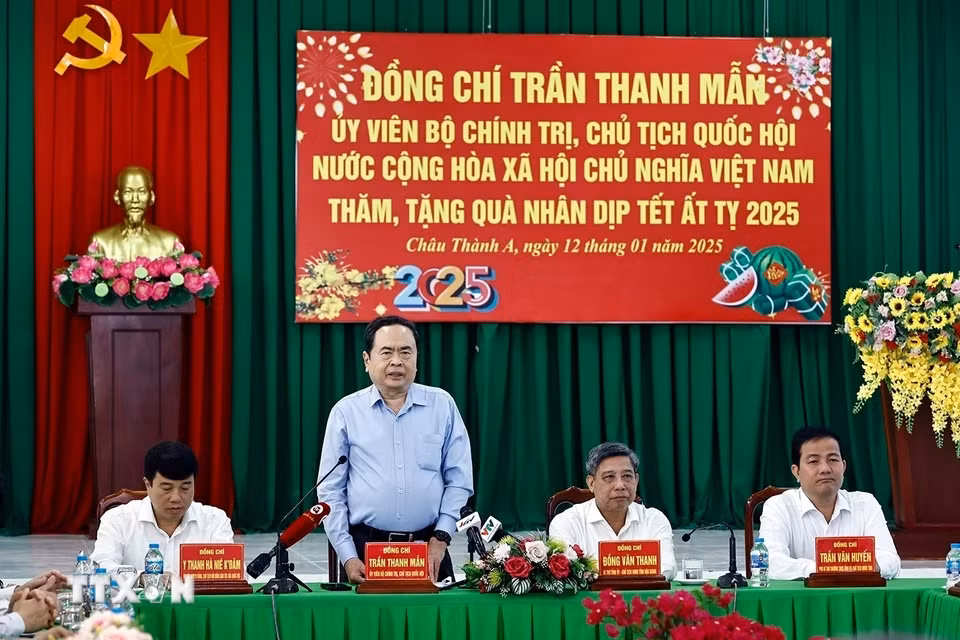 Chủ tịch Quốc hội Trần Thanh Mẫn phát biểu.