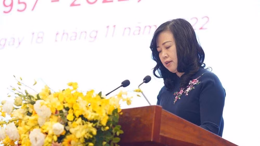 Bộ trưởng Y tế Đào Hồng Lan phát biểu tại lễ kỷ niệm.