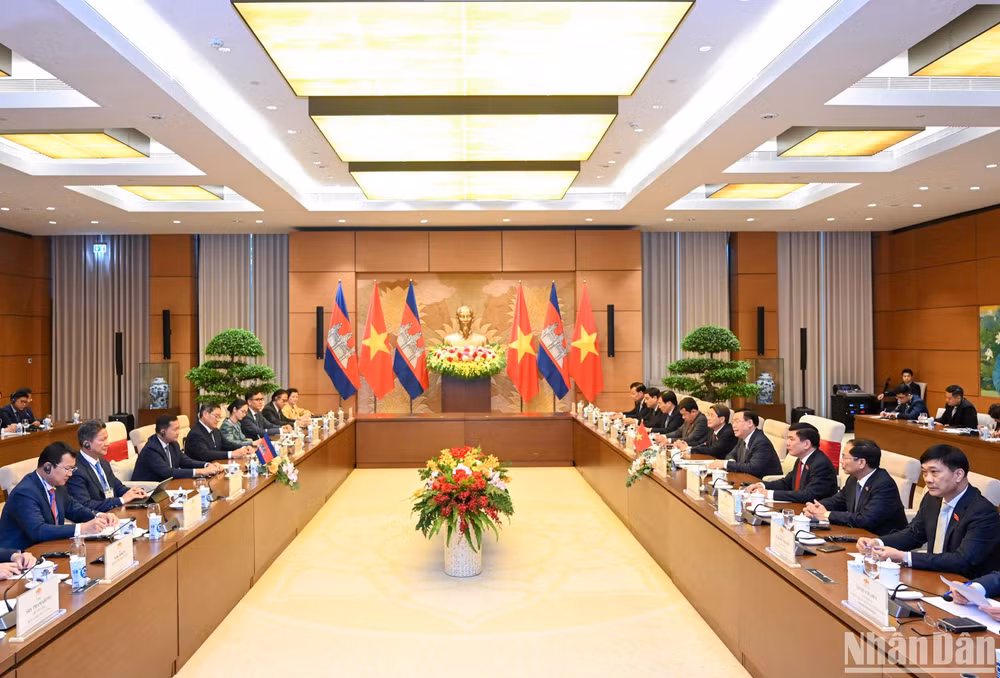 Quang cảnh buổi hội kiến tại Nhà Quốc hội. (Ảnh: DUY LINH) Quang cảnh buổi hội kiến tại Nhà Quốc hội. (Ảnh: DUY LINH)