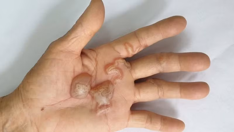 Ấu trùng giun móc chó, mèo tạo đường hầm và gây tổn thương trên da người. (Ảnh minh họa)