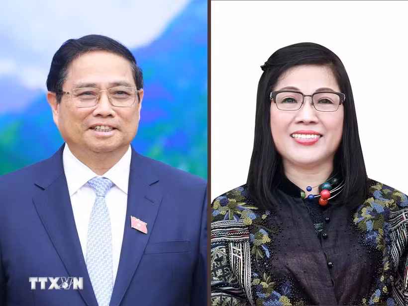 Thủ tướng Phạm Minh Chính và Phu nhân Lê Thị Bích Trân. (Ảnh: Dương Giang/TTXVN)