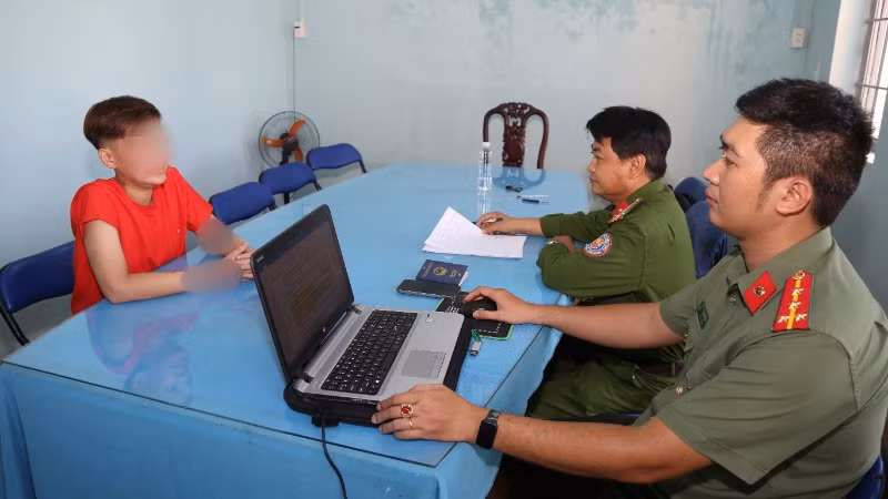 Đối tượng L.T.N, trước cơ quan điều tra.