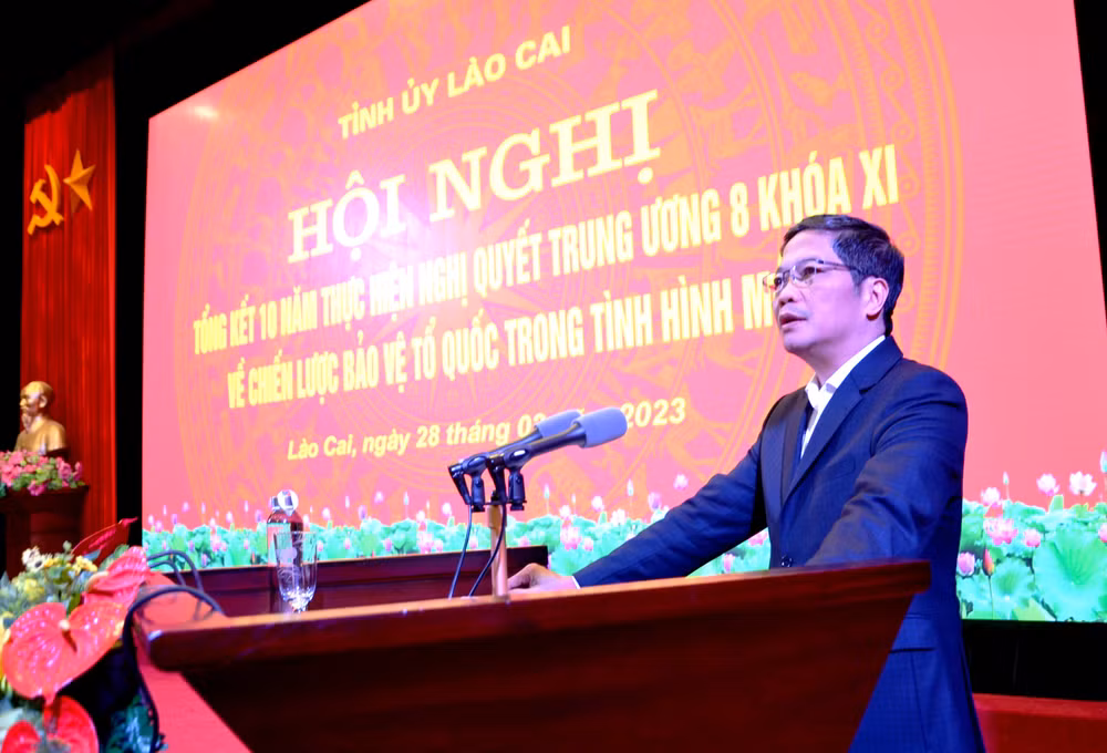 Ủy viên Bộ Chính trị, Trưởng ban Kinh tế Trung ương Trần Tuấn Anh phát biểu chỉ đạo Hội nghị. (Ảnh: QUỐC HỒNG)