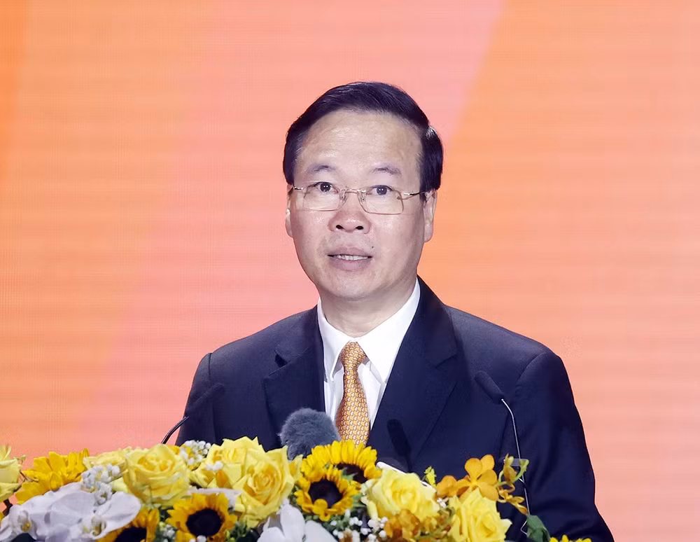 Chủ tịch nước Võ Văn Thưởng phát biểu.