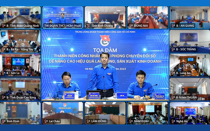 Toàn cảnh tọa đàm qua các điểm cầu trực tuyến.