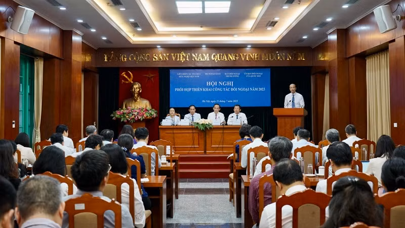 Toàn cảnh Hội nghị phối hợp triển khai công tác đối ngoại năm 2023.